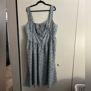 Cider Blue Floral Midi Dress